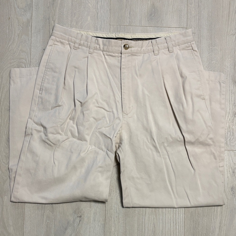 🔥BUNDLESALE Mens 36/27 Banana Republic Light Tan Pleated Chinos Khaki Pants